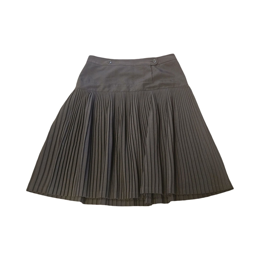 For the Republic Brown Pleated Drop Waist Mini‎ Skirt Size 10 Preppy Academic